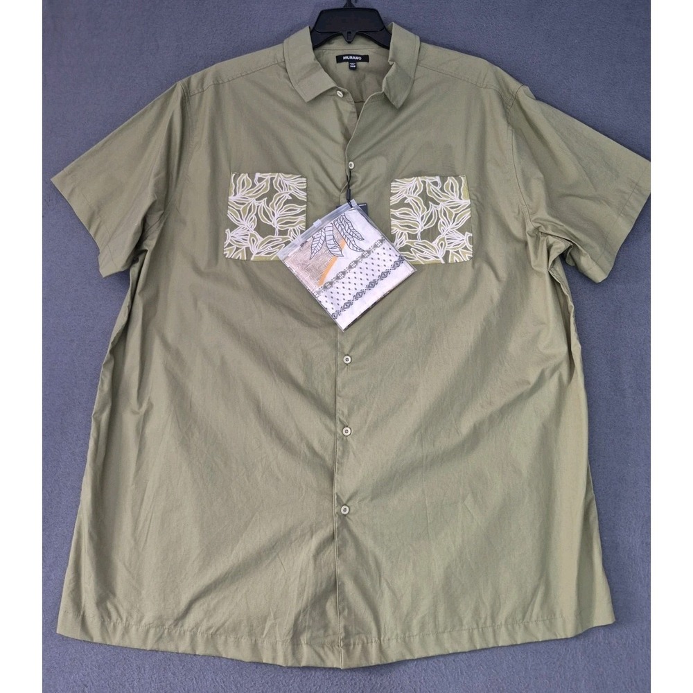MURANO Size 3XB Crocodile World Collection Cuban Collar Camp Shirt & Bandana NWT